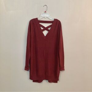 4/$10 - If It Were Me Cross-Back Sweater - Deep Orange